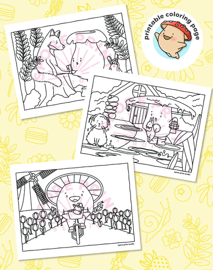 Digital Coloring Pages – Spring Time Series