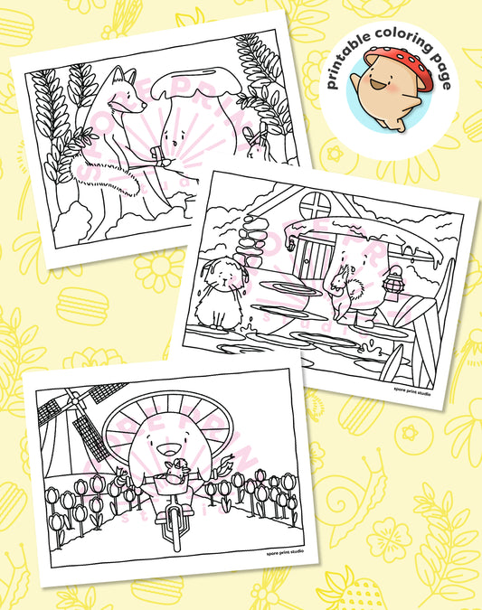 Digital Coloring Pages – Spring Time Series